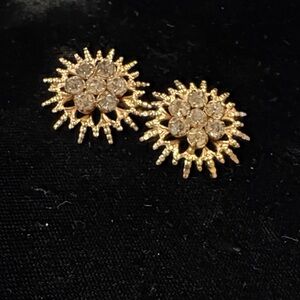 Gold Crystal Sunburst Pins Women's Jewelry